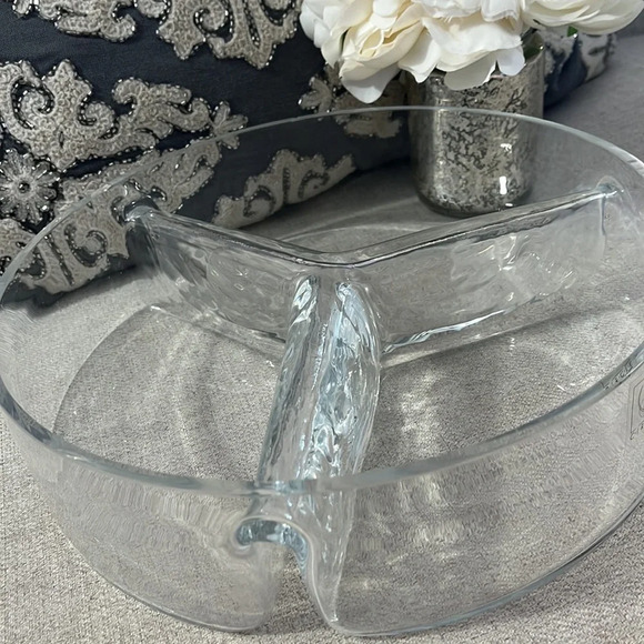 CIRCLE Glass Made in Turkey Round Divided Decorative Serving Bowl - Picture 8 of 9